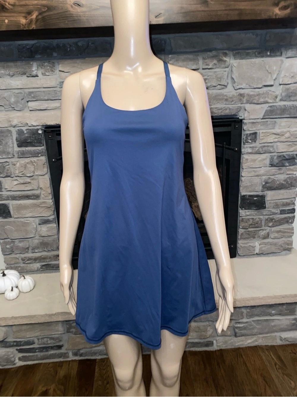 Ewedoos Tennis Pickleball Blue Scoop Neck Dress Size Small